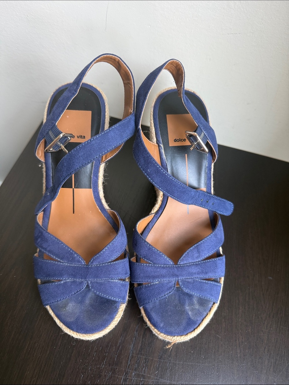Dolce Vita Blue Espadrille Wedge Sandals Sz 6.5